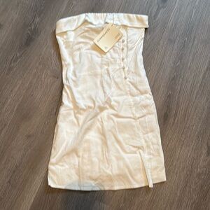 Pepper mayo strapless linen dress